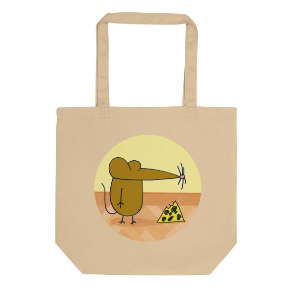 🐀Ratón + Queso🧀- Bolsa de tela orgánica👜